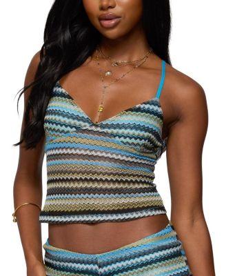 Zigzag Stripe Tank Top by EDIKTED