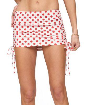 Zoe Polka Dot Drawstring Mini Skirt by EDIKTED