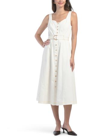 Sleeveless Sweetheart Neck Fit And Flare Dress for Women | Spandex/Cotton by EDIT BY JASON WU