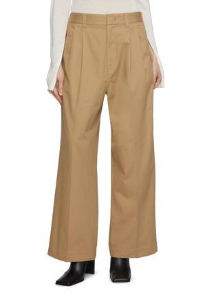 Tailored Pleated Front Cotton Pants by EDITION