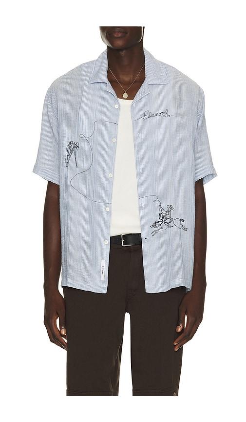 Edmmond Studios Western Shirt in Blue by EDMMOND STUDIOS