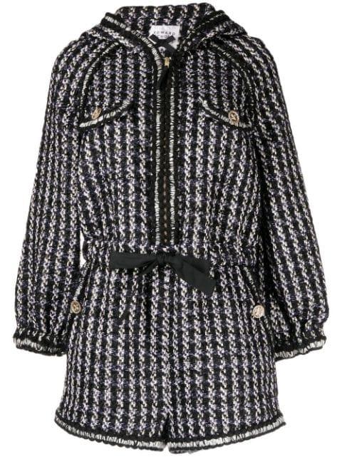 tweed hoodied short jumpsuit by EDWARD ACHOUR PARIS