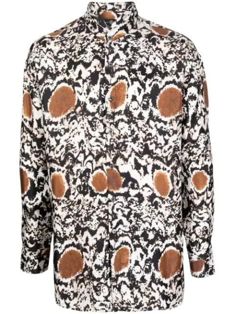 abstract-pattern long-sleeve shirt by EDWARD CRUTCHLEY