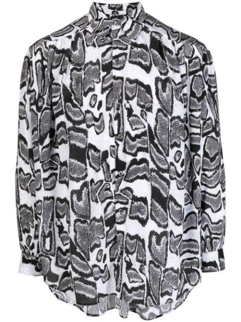 abstract-pattern long-sleeve shirt by EDWARD CRUTCHLEY
