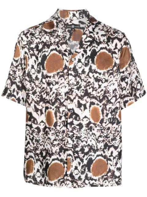 abstract-pattern short-sleeve shirt by EDWARD CRUTCHLEY