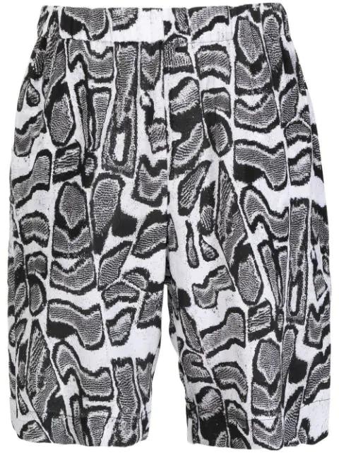 abstract-pattern silk shorts by EDWARD CRUTCHLEY
