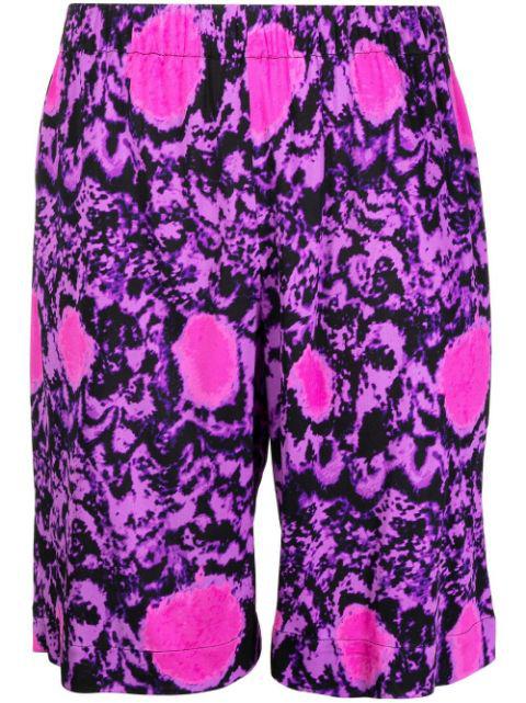 abstract-pattern silk shorts by EDWARD CRUTCHLEY