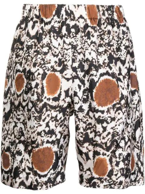 silk abstract-pattern shorts by EDWARD CRUTCHLEY