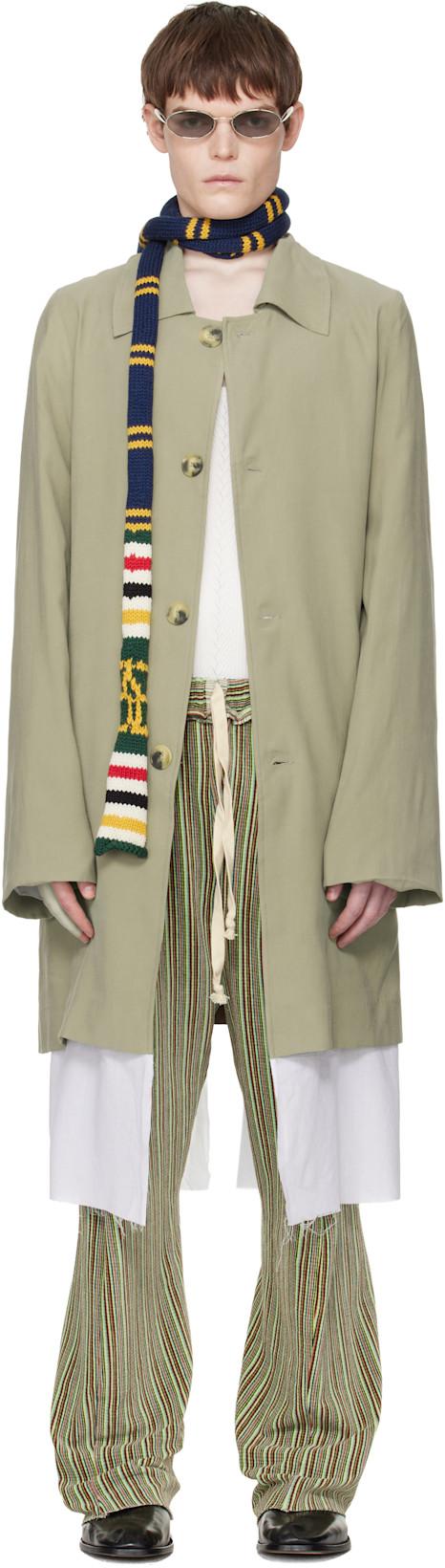 Beige Exploded Lining Coat by EDWARD CUMING