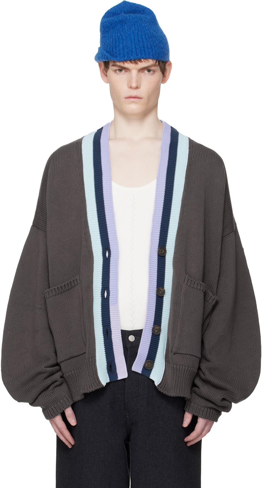 Brown Heart Throb Cardigan by EDWARD CUMING