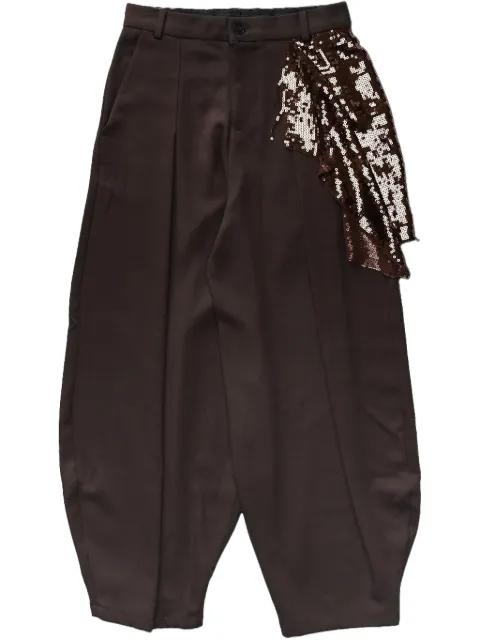 Kickout Drape "Brown" trousers by EDWARD CUMING