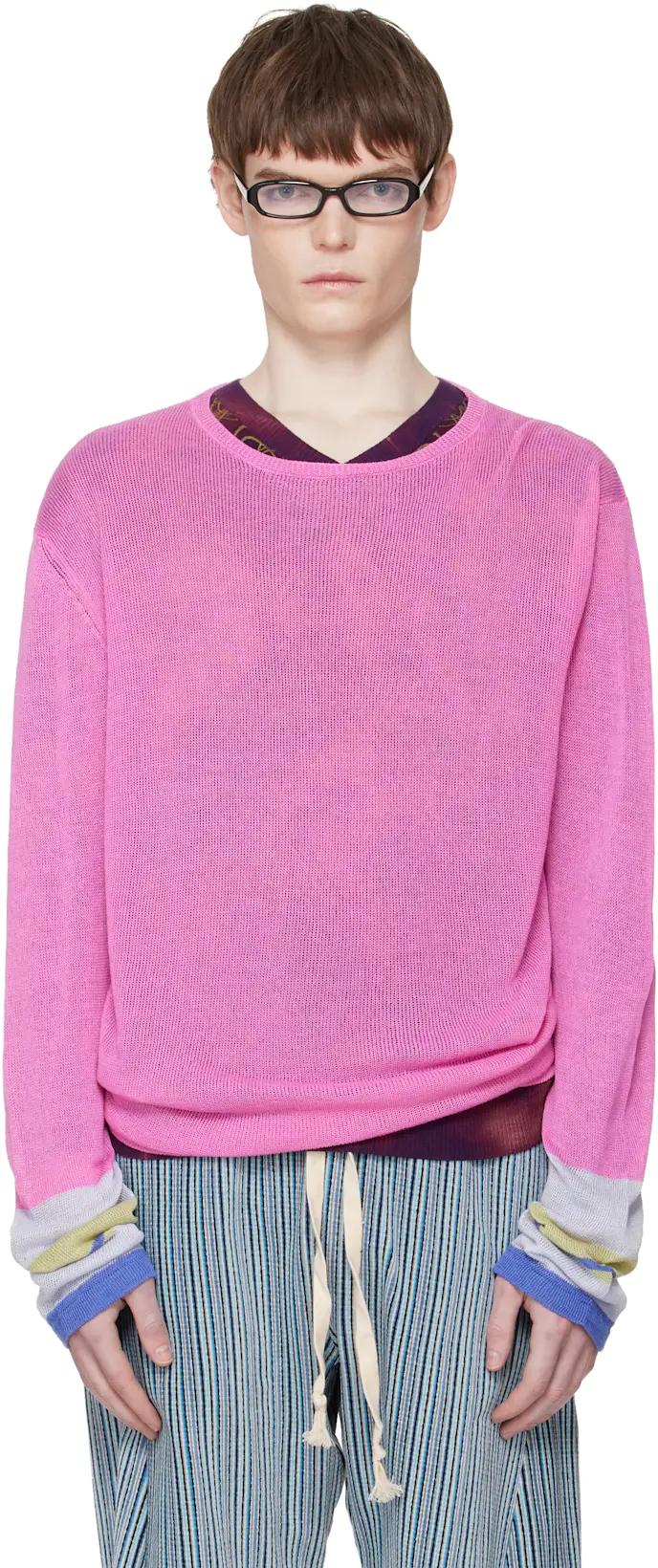 Pink Limp Wrist Sweater by EDWARD CUMING