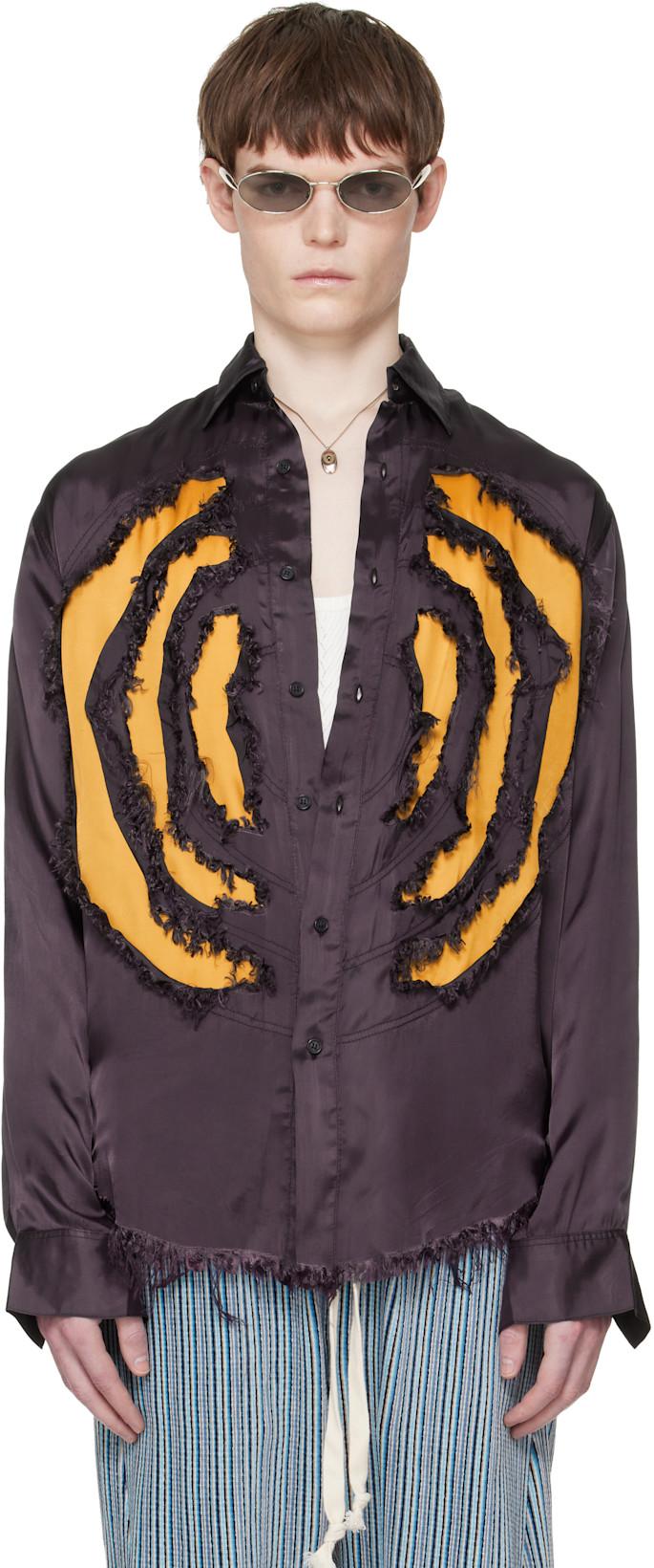Purple Vortex Lung Shirt by EDWARD CUMING