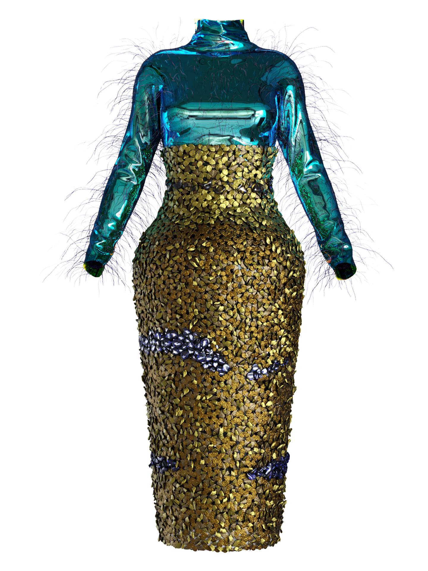 Caddisfly Long skirt + Top Iridescent by EELYTRA