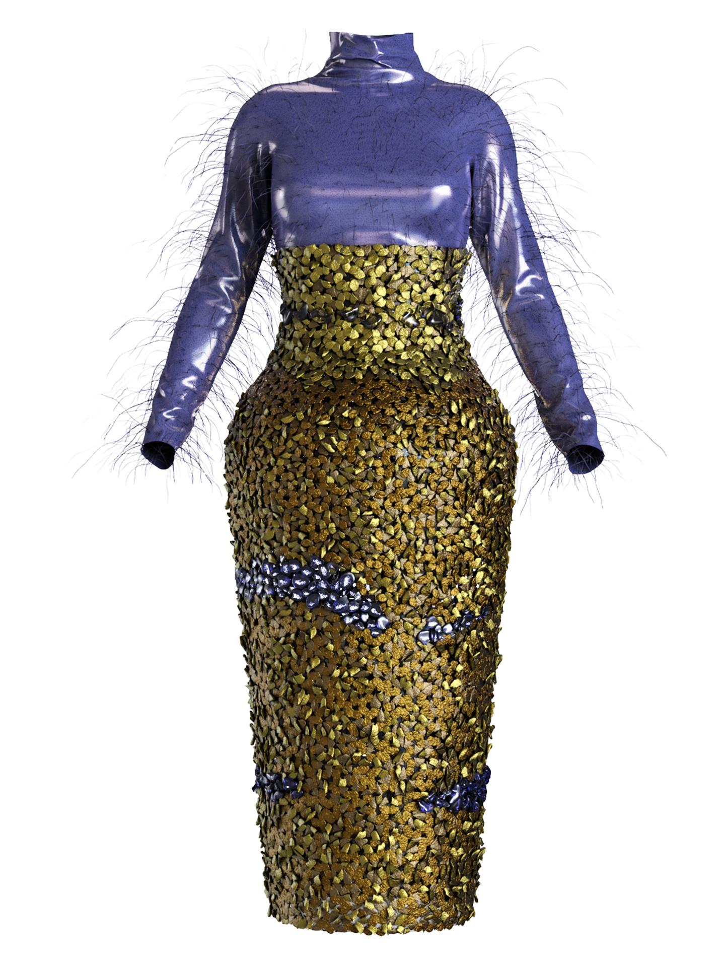 Caddisfly Long skirt + Top Very Peri by EELYTRA