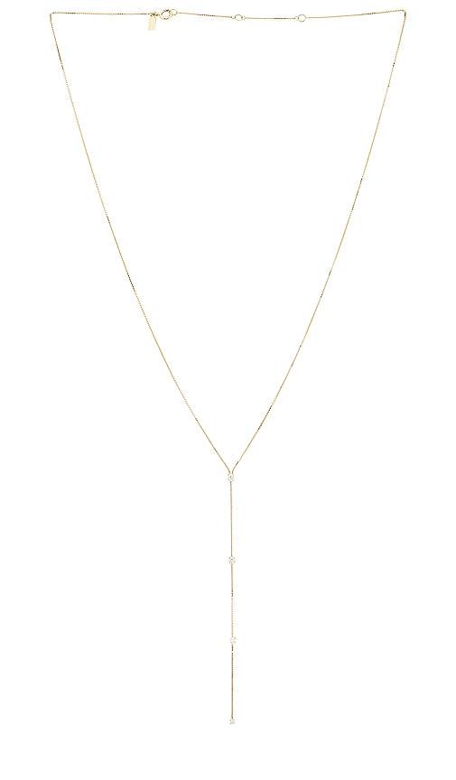 EF COLLECTION Diamond Callae Lariat Necklace in Metallic Gold by EF COLLECTION