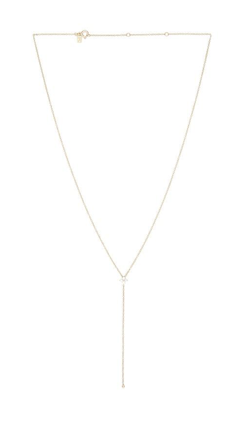 EF COLLECTION Diamond Fleur Lariat in Metallic Gold by EF COLLECTION