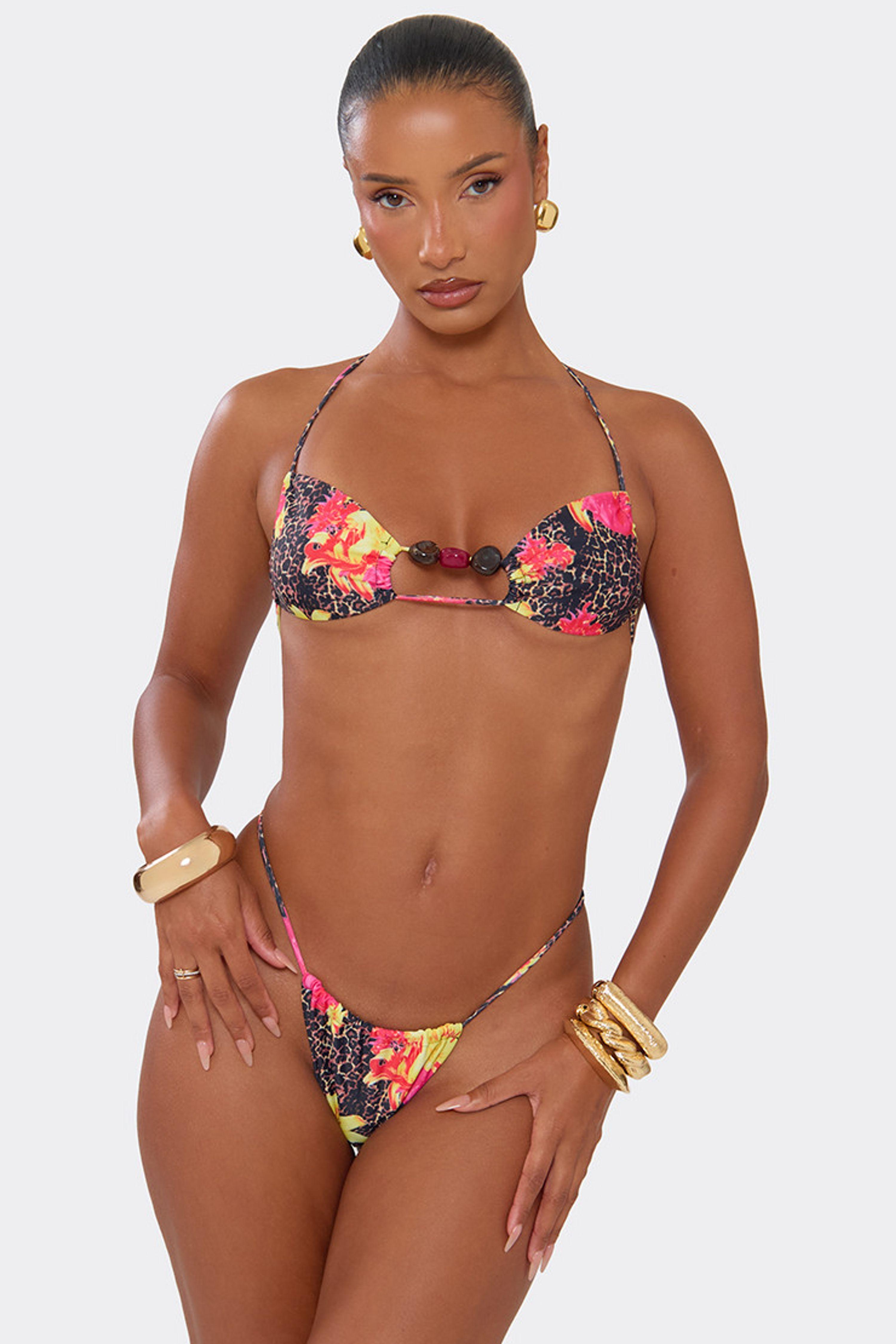 Beaded Floral Bikini Set by EGO