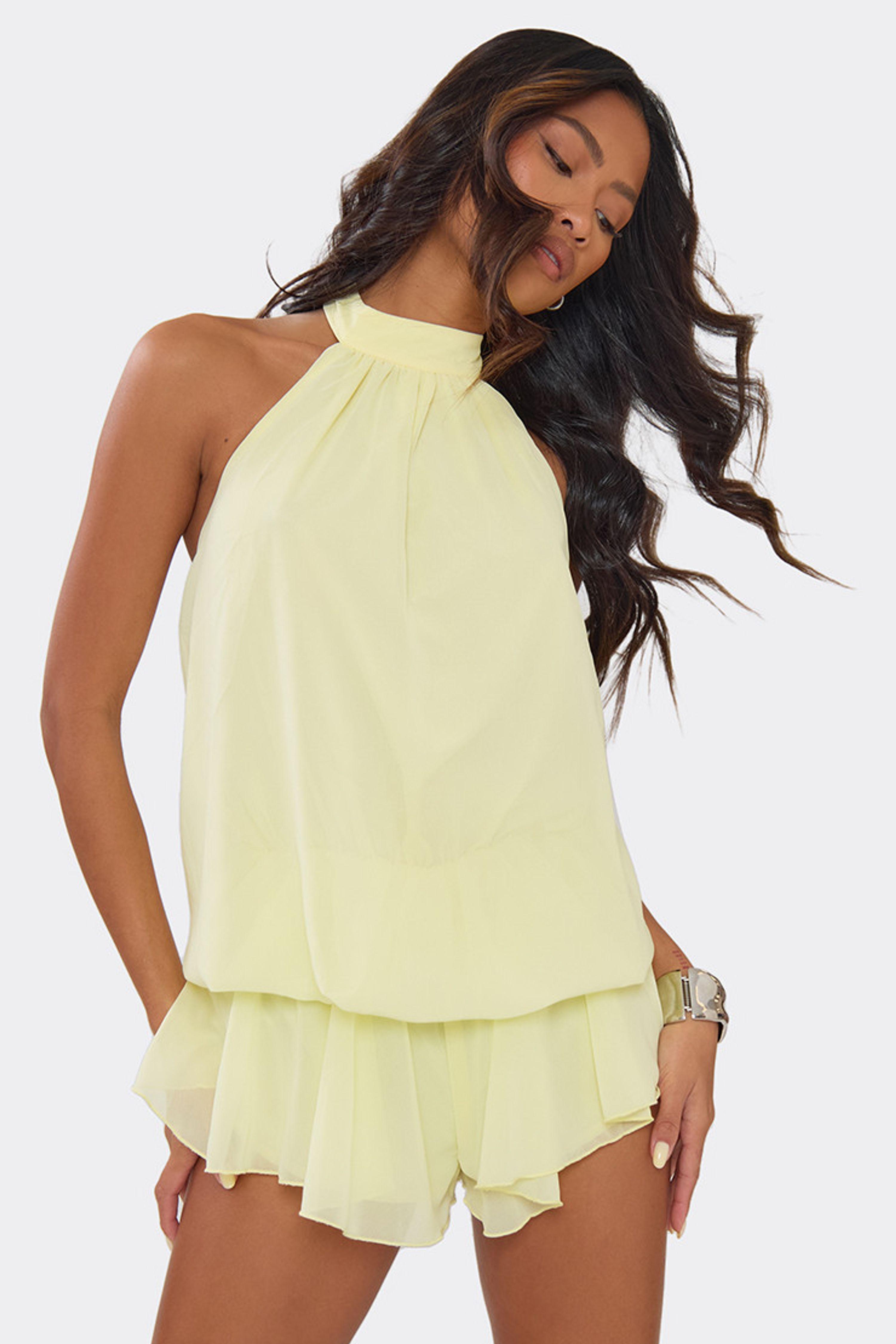 Blouson Style Sleeveless High Neck Playsuit by EGO