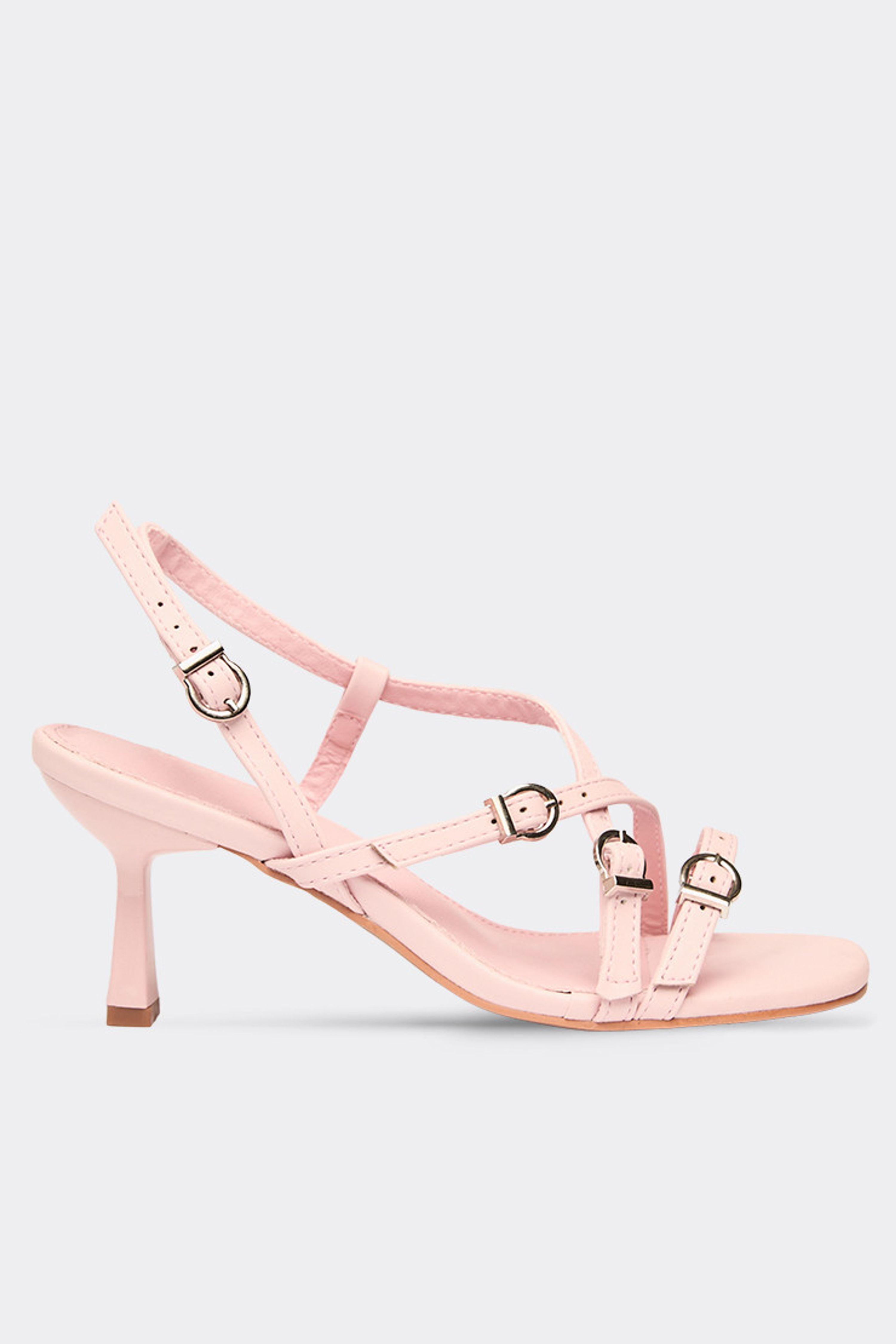 Faux Leather Stiletto Heeled Sandals by EGO