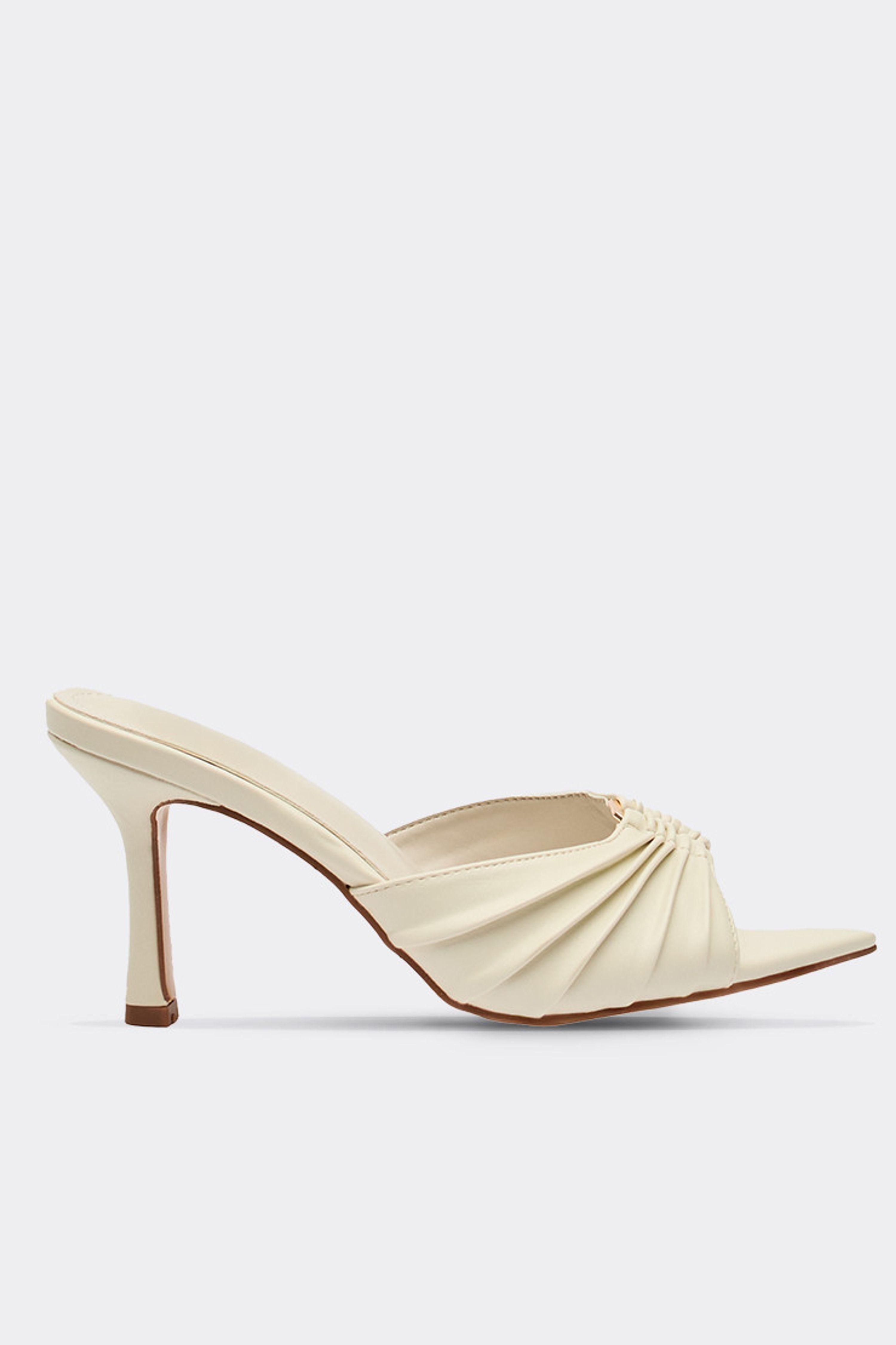 Faux Leather Stiletto Mules by EGO