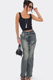 Flared Denim Mid Rise Jeans by EGO