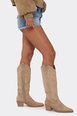 Knee High Faux Suede Block Heel Boots by EGO