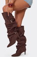 Knee High Faux Suede Stiletto Boots by EGO