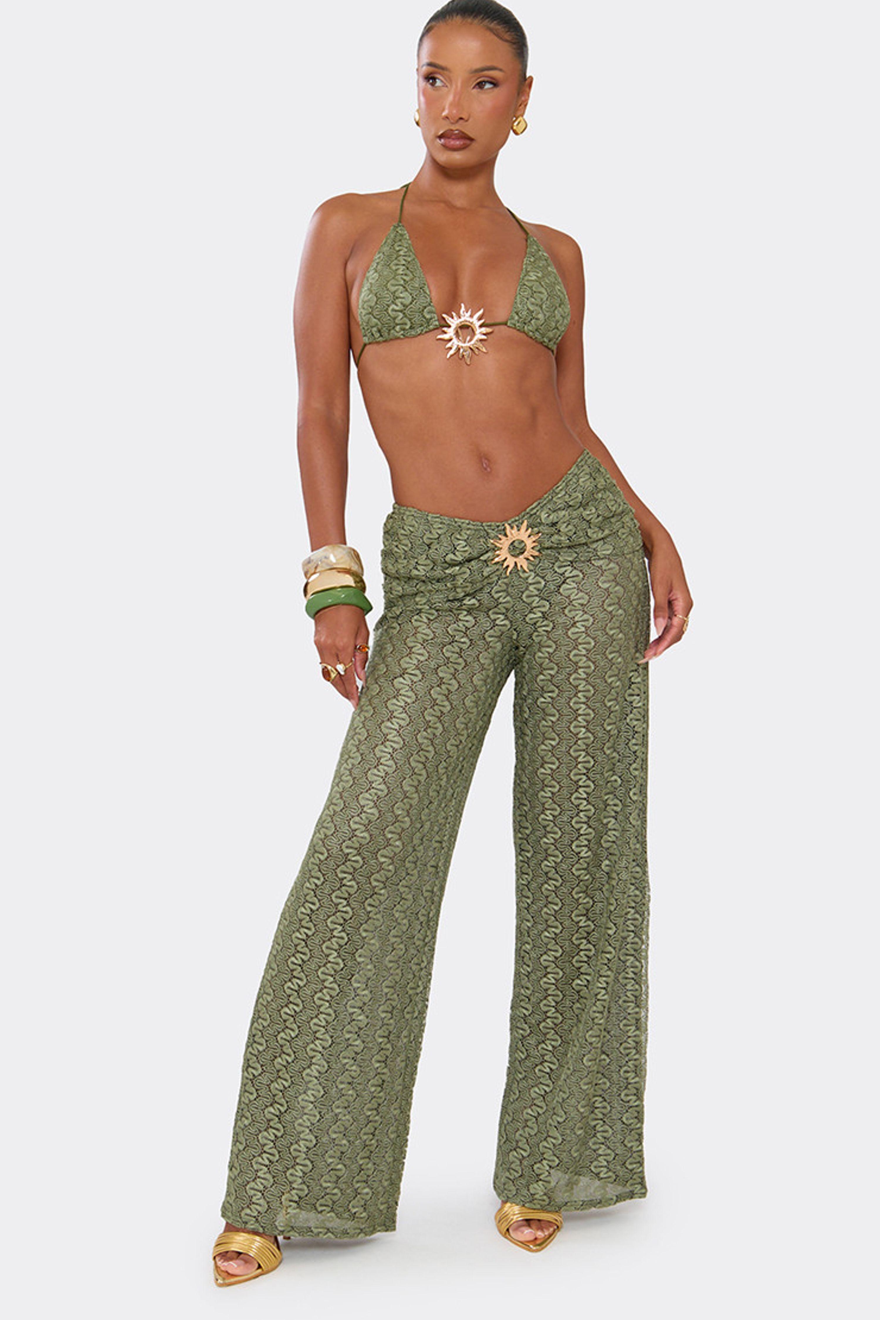 Ruched Textured Trousers by EGO
