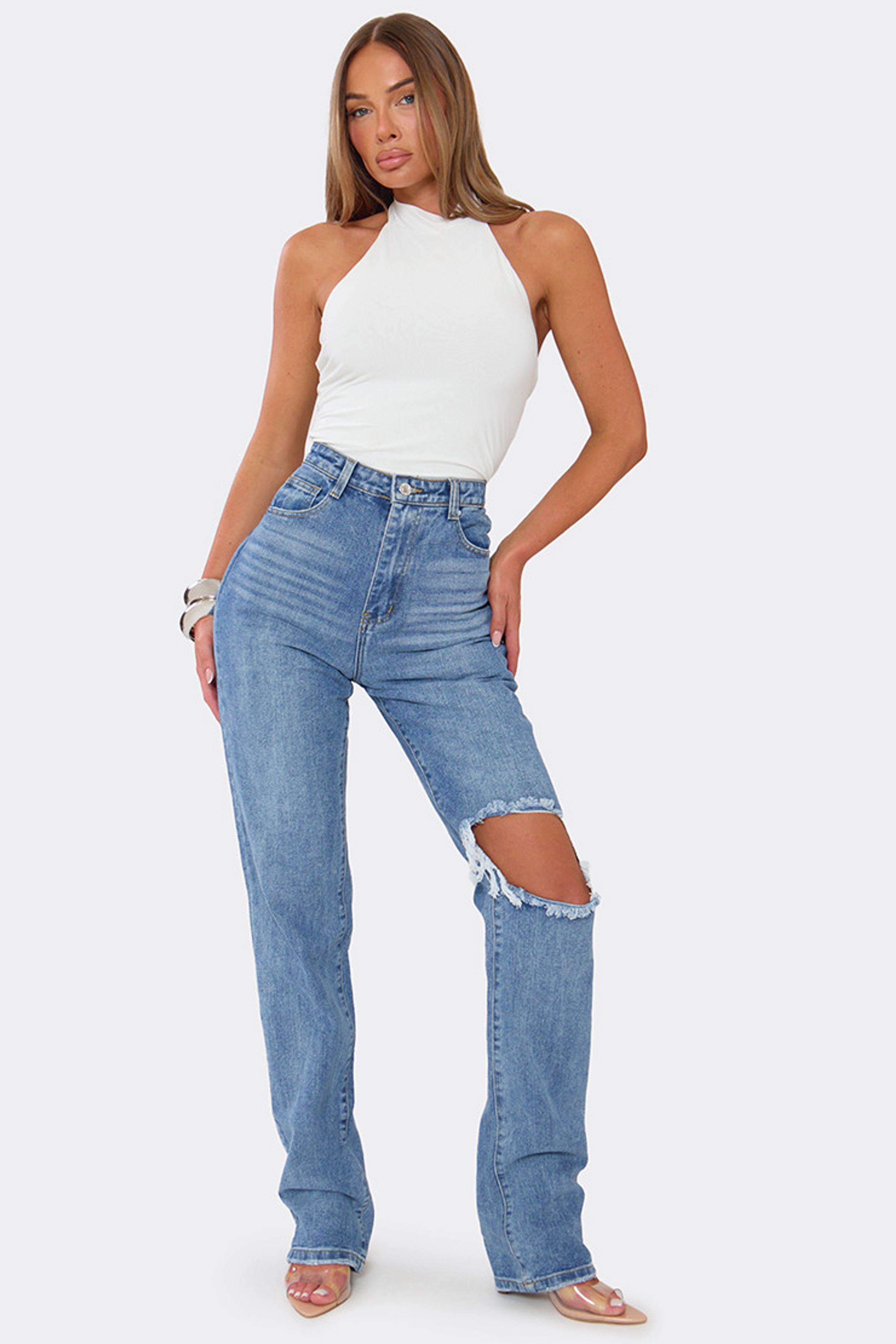 Straight Leg Denim Jeans by EGO