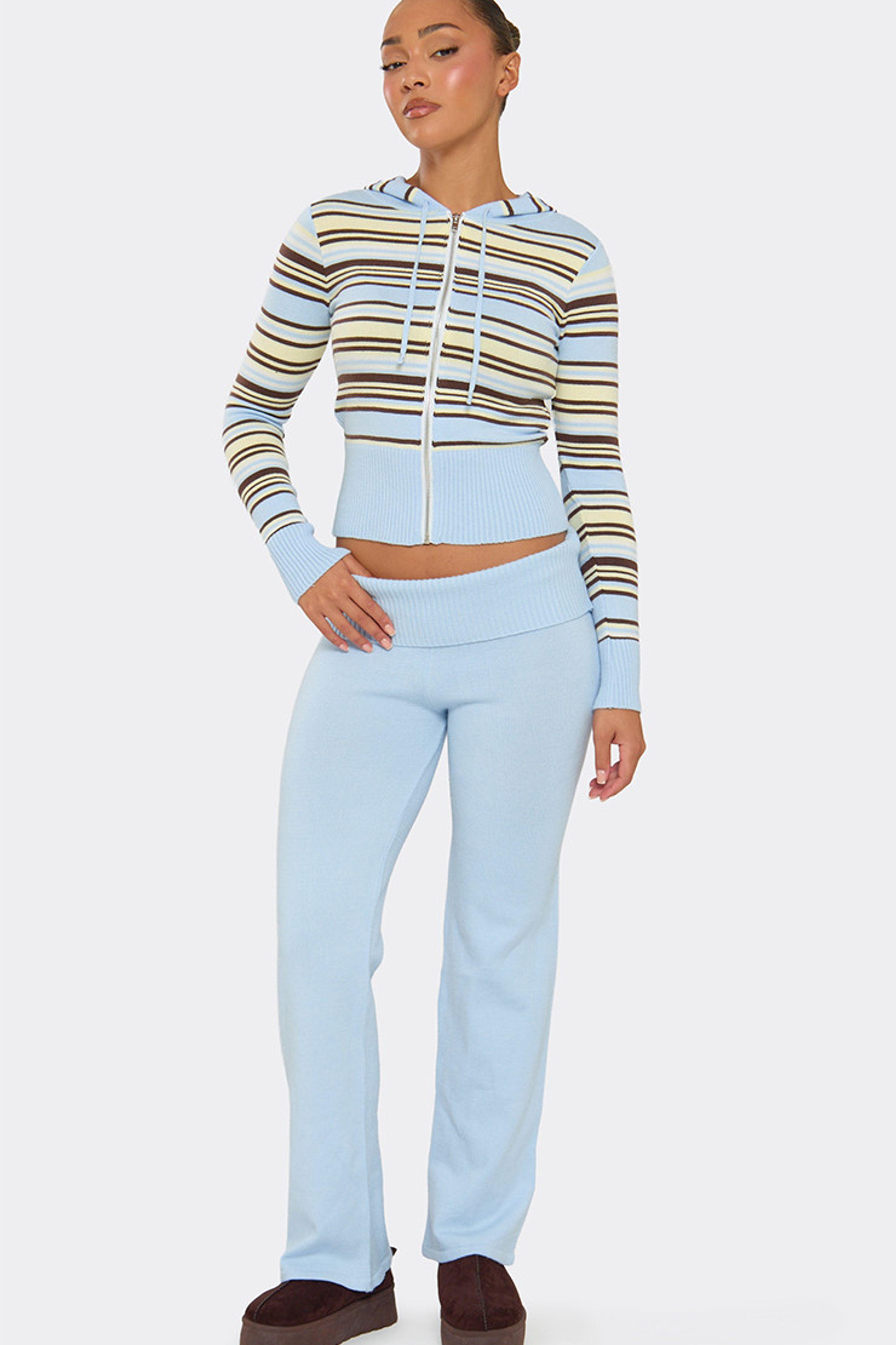 Straight Leg Foldover Knit Low Rise Joggers by EGO