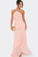 Strappy Pleated Chiffon Maxi Dress by EGO