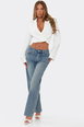 Tailored Long Sleeve V-neck Shoulder Pads Crop Blazer by EGO Tailored Long Sleeve V-neck Shoulder Pads Crop Blazer by EGO