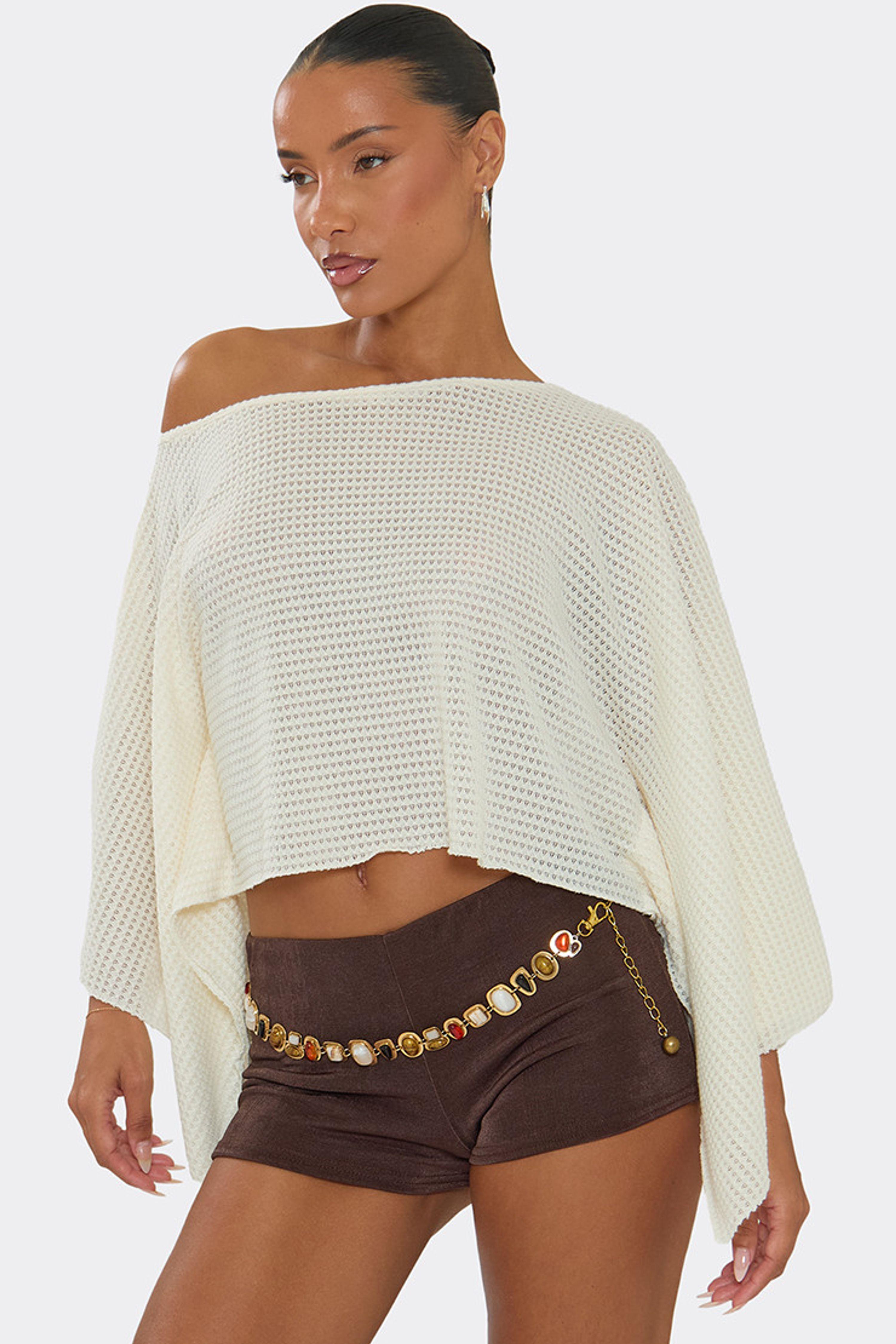 Three Quarter Sleeve Off The Shoulder Top by EGO