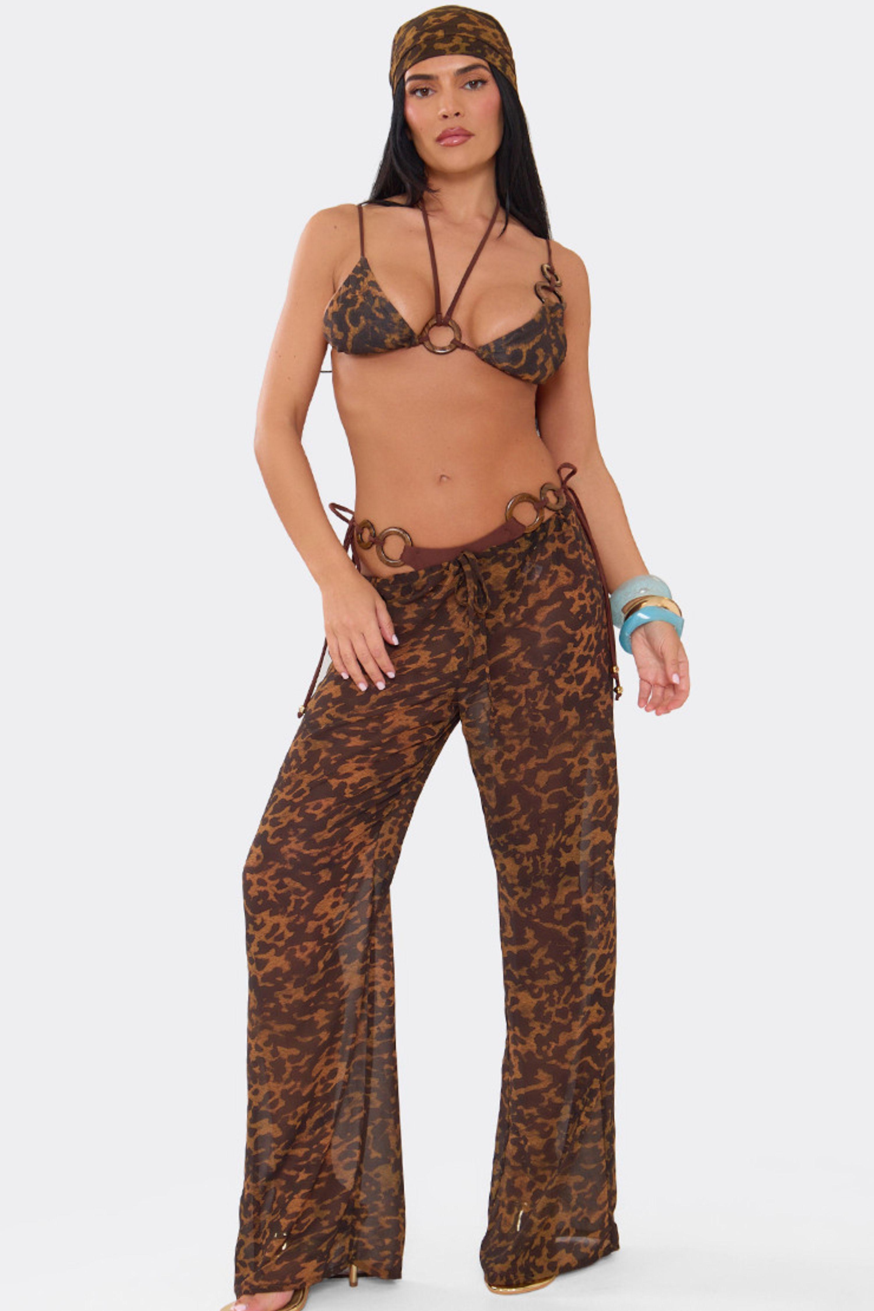 Tie Animal Print Trousers by EGO