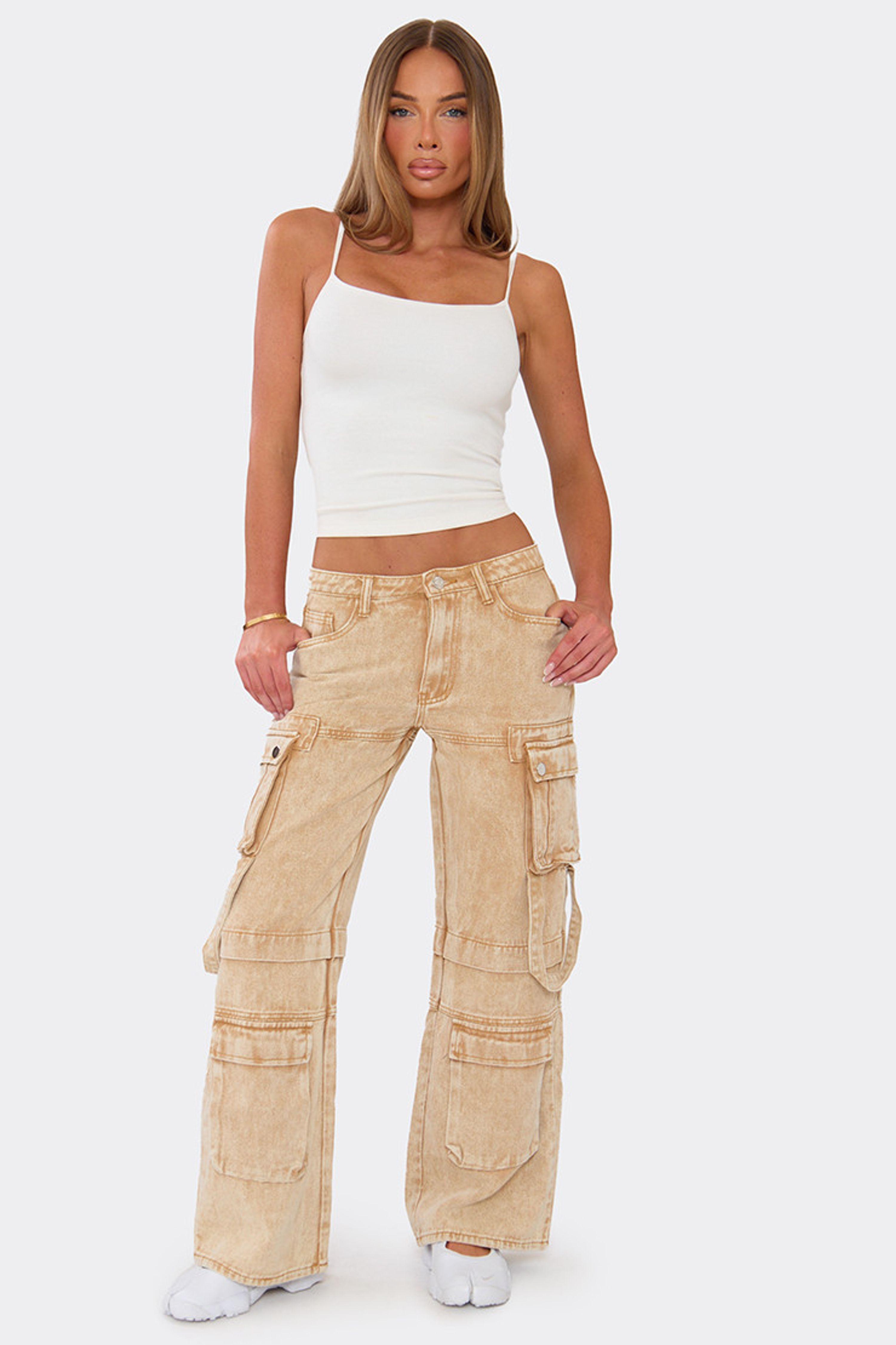 Wide Leg Denim Low Rise Jeans by EGO
