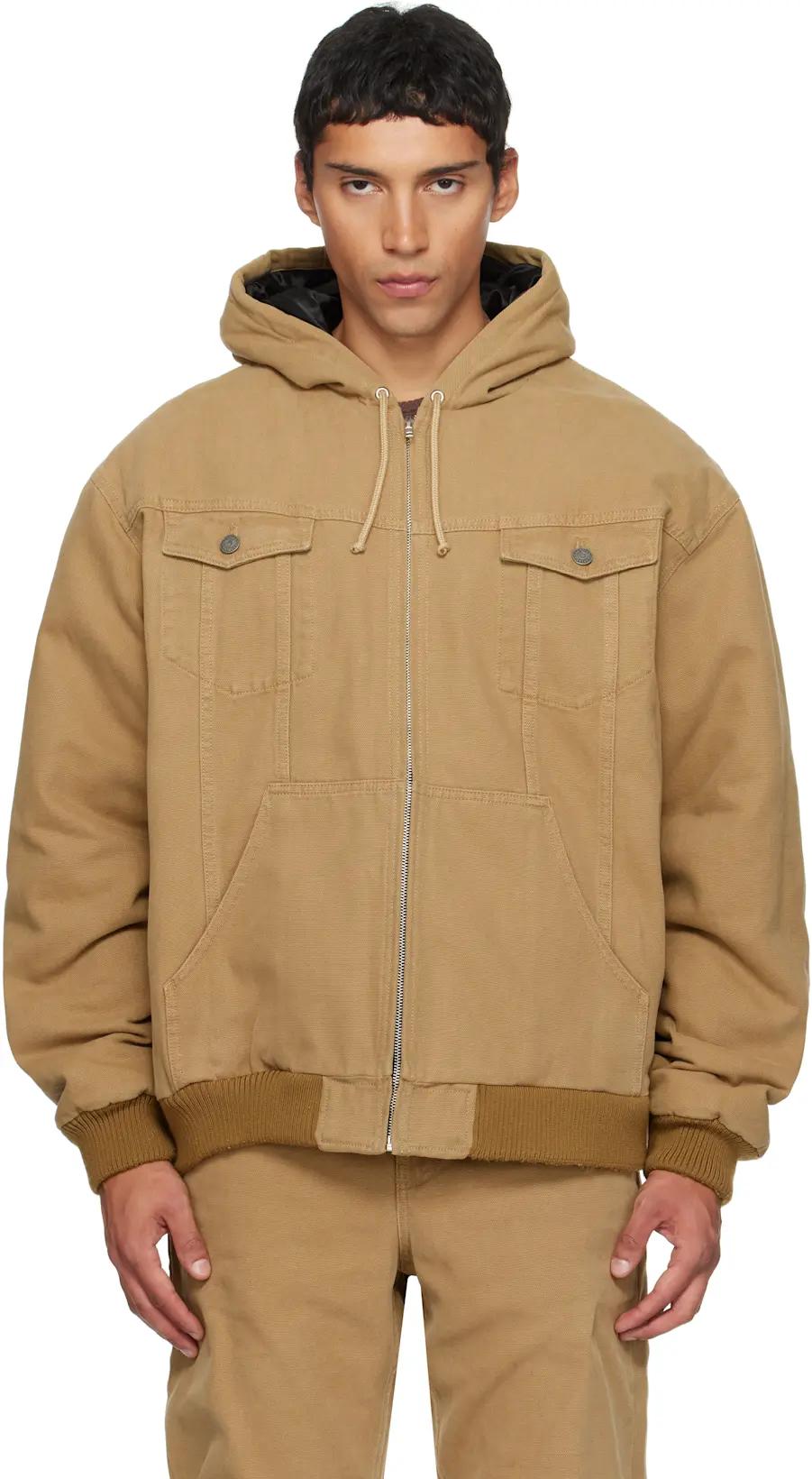 Beige Hooded Jacket by EGONLAB.