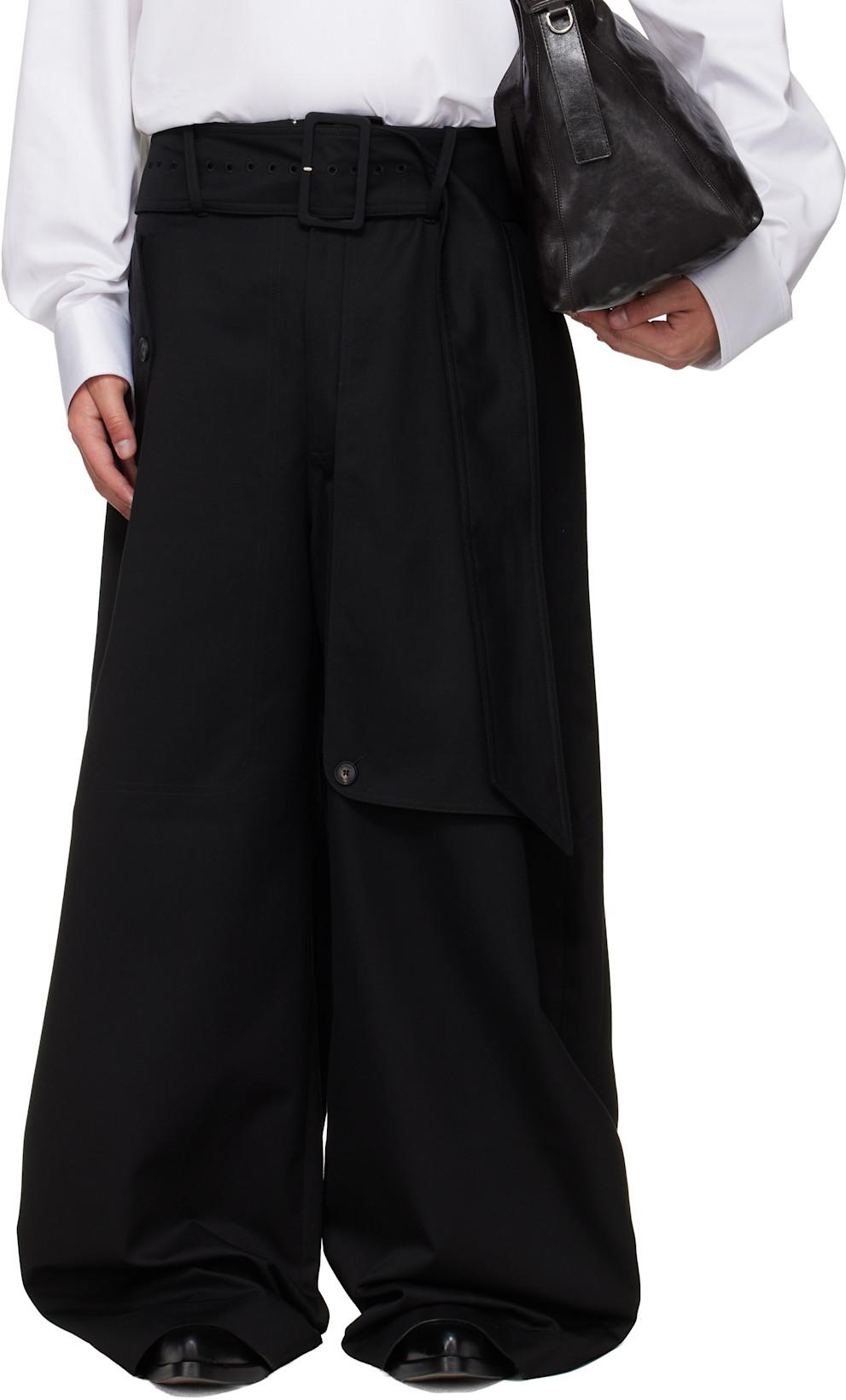 Black Belted Trench Trousers by EGONLAB.