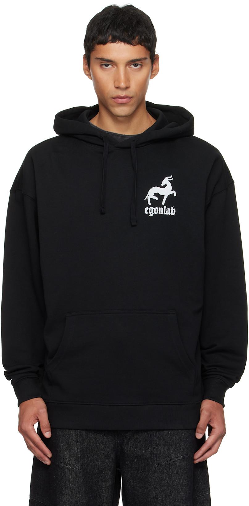 Black 'Play With Fire' Hoodie by EGONLAB.