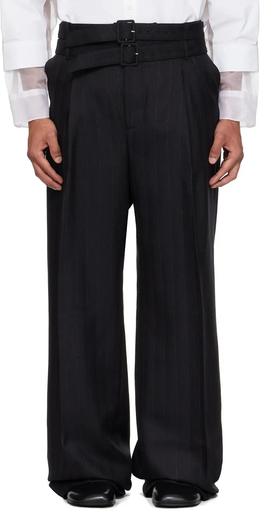 Black Pleated Trousers by EGONLAB.