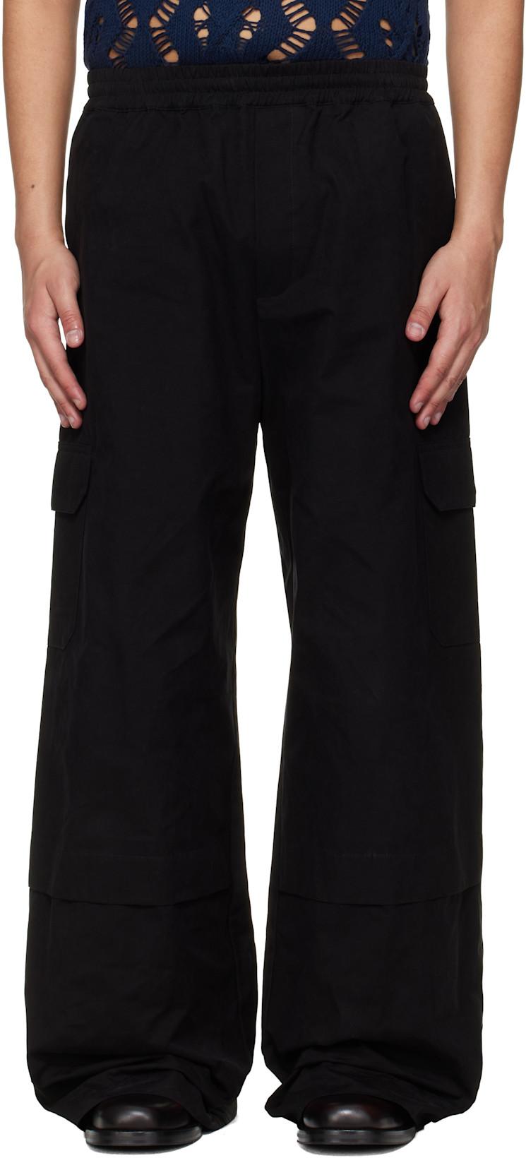 Black Sculpted Track Trousers by EGONLAB.