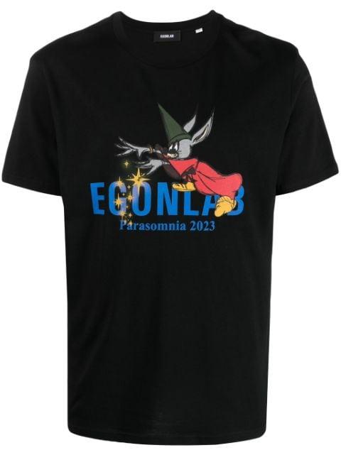 Fantasia graphic-print cotton T-shirt by EGONLAB.