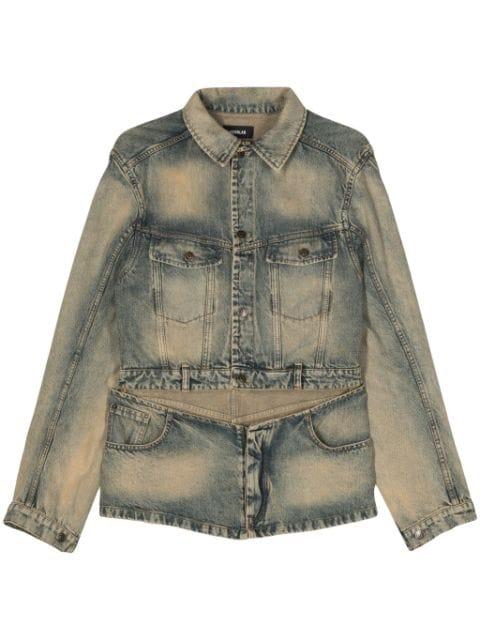 cut-out detail denim jacket by EGONLAB.