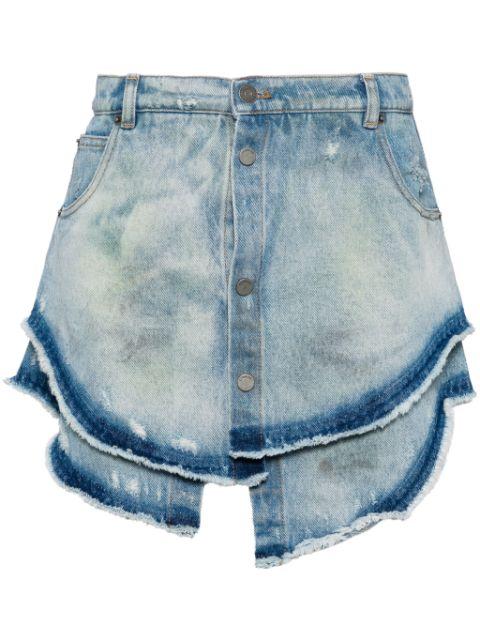 layered denim skirt by EGONLAB.