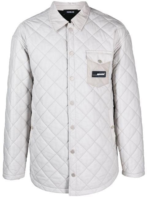 logo-patch quilted jacket by EGONLAB.