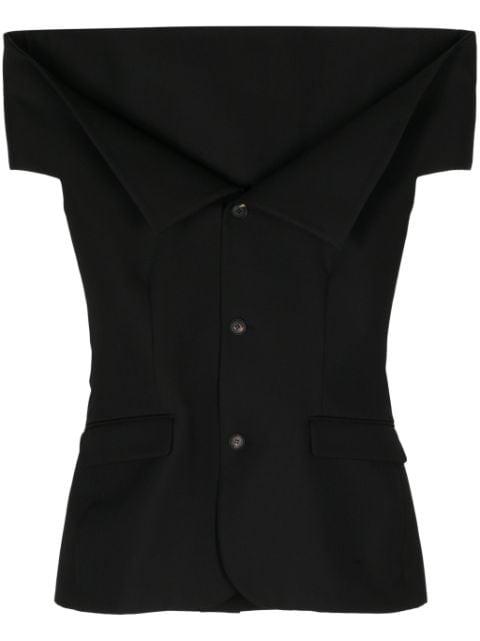 off-shoulder single-breasted vest by EGONLAB.