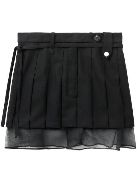 pleated layered mini skirt by EGONLAB.