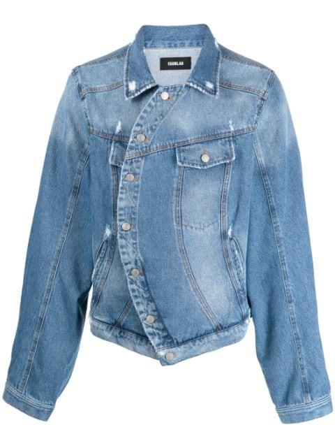 ripped-detail denim jacket by EGONLAB.
