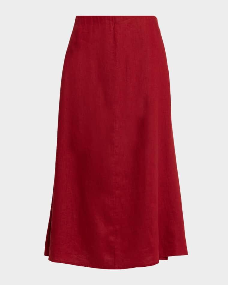 A-Line Organic Linen Midi Skirt by EILEEN FISHER