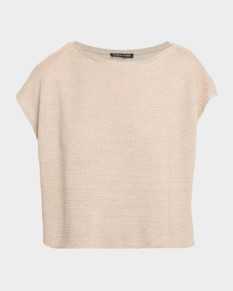 Bateau-Neck Organic Linen Sweater by EILEEN FISHER